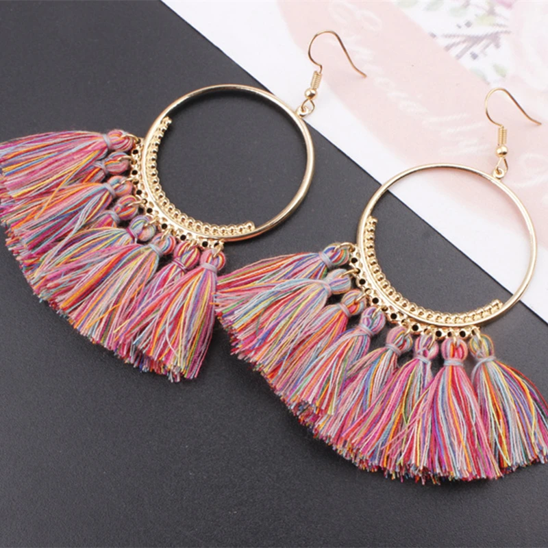 2018 Ethnic Bohemian Big Dangle Long Rope Fringes Cotton Drop Tassel Earrings Trendy Sector Earrings for Women Fashion Jewelry
2018 Ethnic Bohemian Big Dangle Long Rope Fringes Cotton Drop Tassel Earrings Trendy Sector Earrings for Women Fashion Jewelry