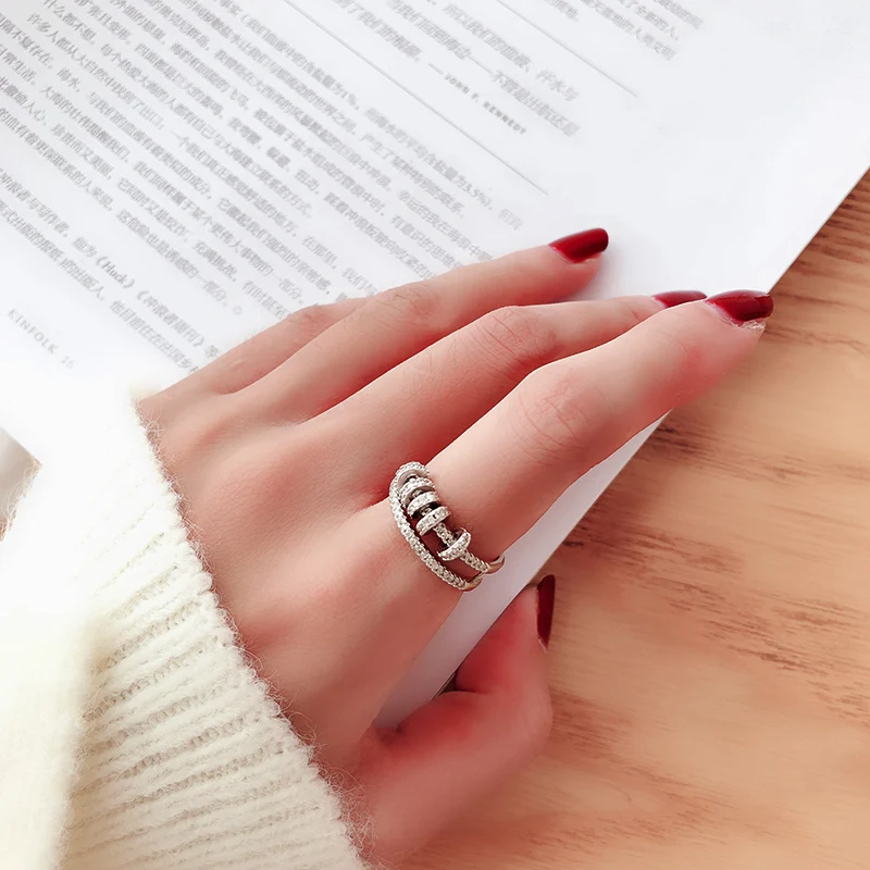 New Pure 925 Sterling Silver Fashion circle Ring For Women Party Daily Jewelry color personality Open overlap Jewellery ring
New Pure 925 Sterling Silver Fashion circle Ring For Women Party Daily Jewelry color personality Open overlap Jewellery ring