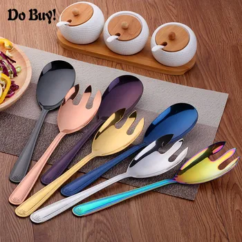 2 Pcs/Set Large Spoon Fork Set Colorful Stainless Steel Dinner Salad Serving Spoons Server Fork Spoon Utensils Kitchen
2 Pcs/Set Large Spoon Fork Set Colorful Stainless Steel Dinner Salad Serving Spoons Server Fork Spoon Utensils Kitchen