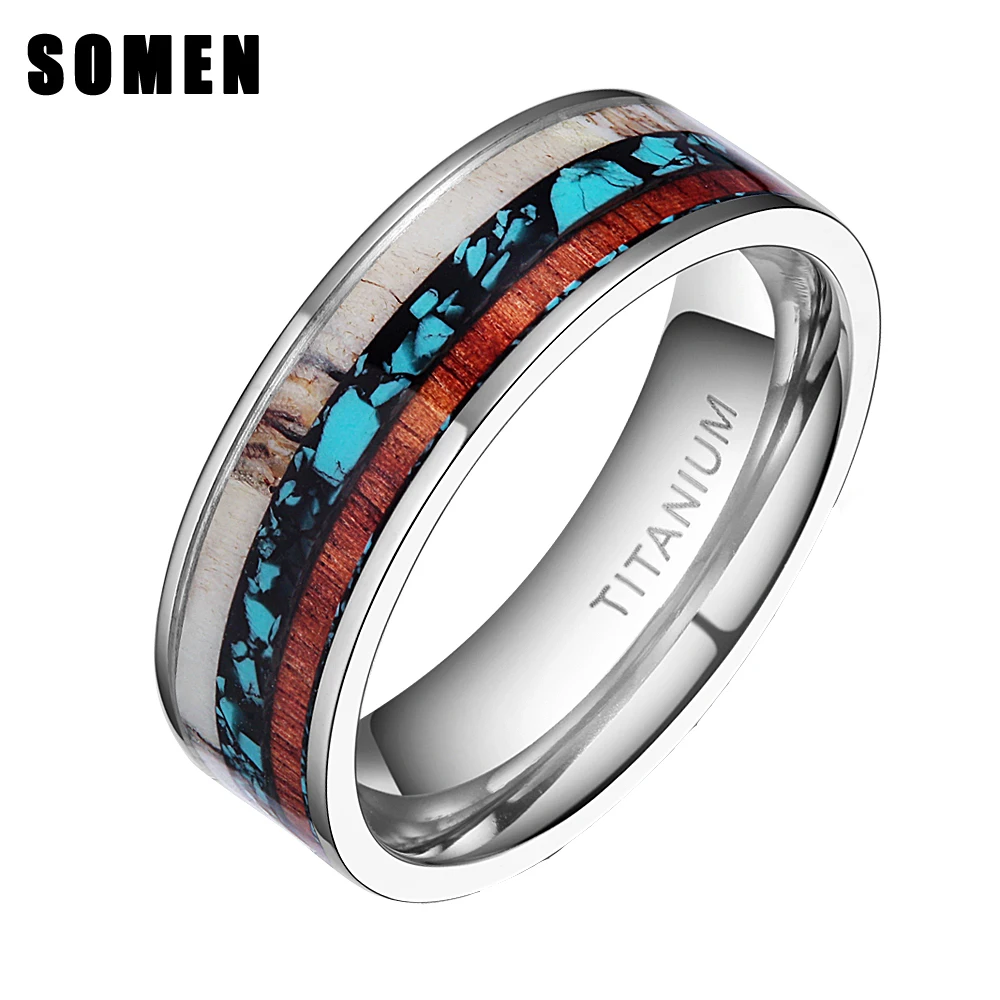 Nuevo incrustación de plata de acero inoxidable para hombres Carburo 7 mm Anillo de boda para hombre UK