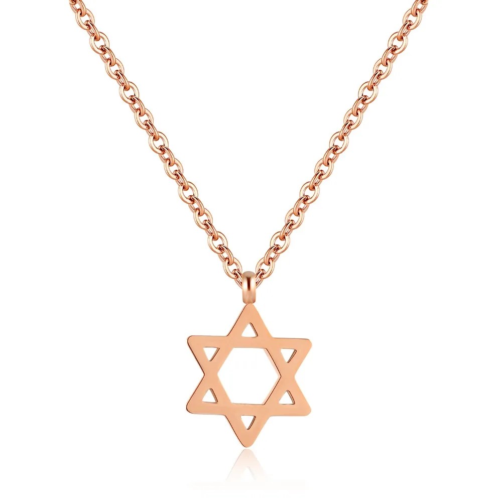 New Fashion Rose Gold Color Six awn star Pendants & Necklaces For Women Stainless Steel Girls Jewelry Christmas Gift
New Fashion Rose Gold Color Six awn star Pendants & Necklaces For Women Stainless Steel Girls Jewelry Christmas Gift