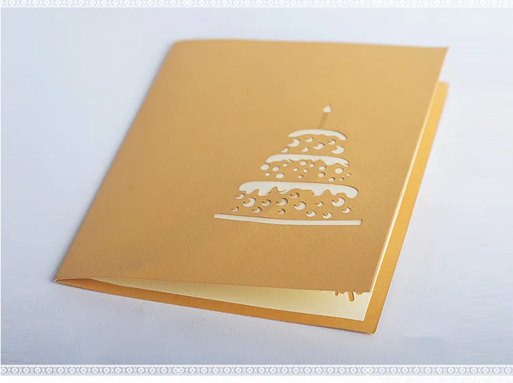 handmade 3d pop up cake laser cut card paper happy birthday cake