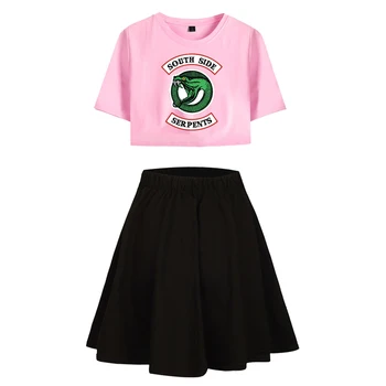 FRDUN TOMMY Riverdale Southside Serpents Two Piece Sets Women Short Sleeve Navel Clothes Top/Skirts Leisure printing Women Sets
FRDUN TOMMY Riverdale Southside Serpents Two Piece Sets Women Short Sleeve Navel Clothes Top/Skirts Leisure printing Women Sets
