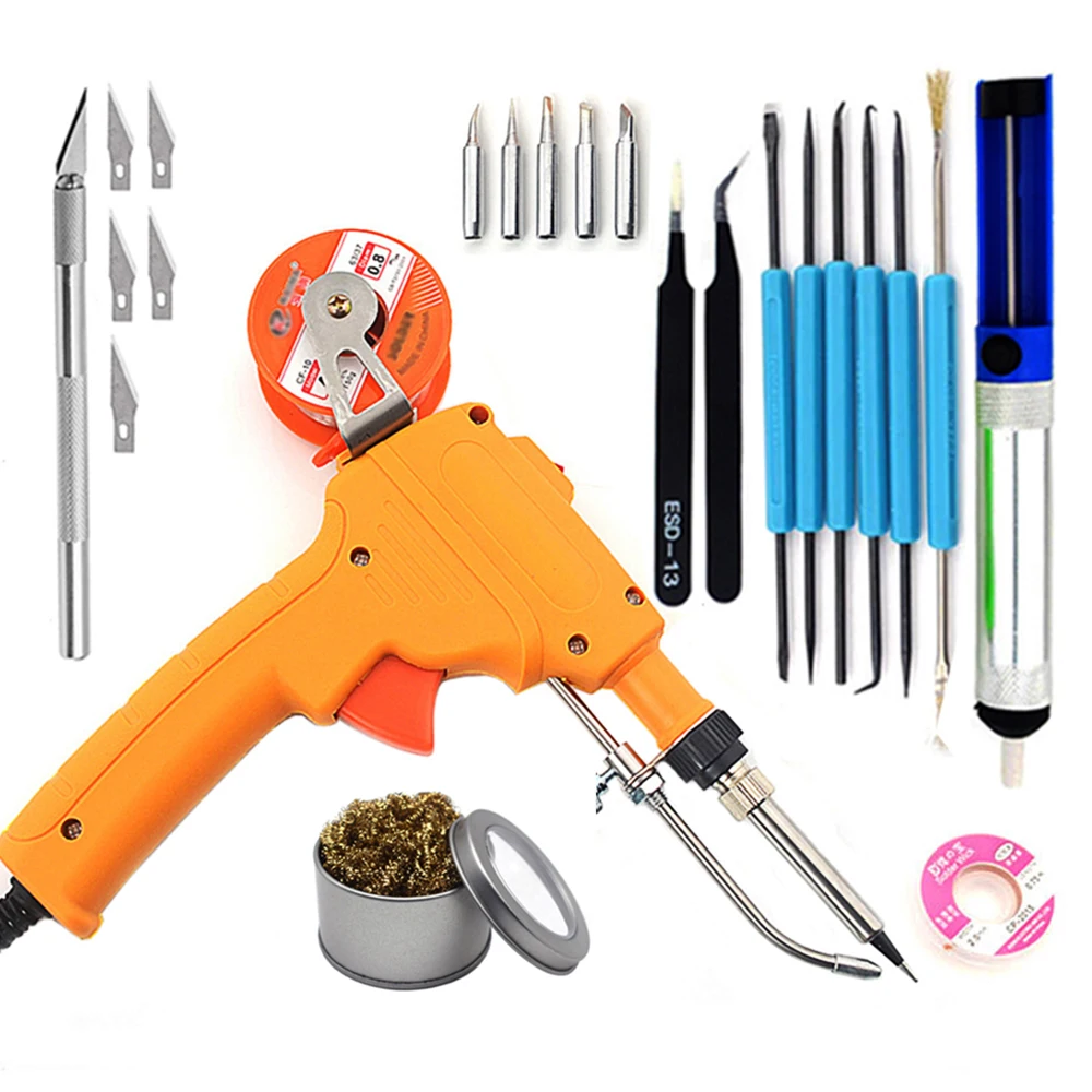 60W 220V Hand-held Internal Heating Soldering Iron Automatically Send Tin Gun Soldering Station Welding Repair Replace 900M TIP
60W 220V Hand-held Internal Heating Soldering Iron Automatically Send Tin Gun Soldering Station Welding Repair Replace 900M TIP
