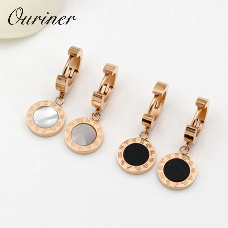 Twelve Constellations Design Women Earrings Rose Gold-color White Black Shell Circular Surface Roman Letter Dance Earring KE06-1
Twelve Constellations Design Women Earrings Rose Gold-color White Black Shell Circular Surface Roman Letter Dance Earring KE06-1