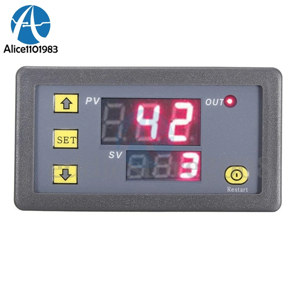 W1018 DC 12V Timing Delay Relay Module Cycle Timer Digital LED Time Dual Display Thermolator With Swtich Case Instruments
W1018 DC 12V Timing Delay Relay Module Cycle Timer Digital LED Time Dual Display Thermolator With Swtich Case Instruments