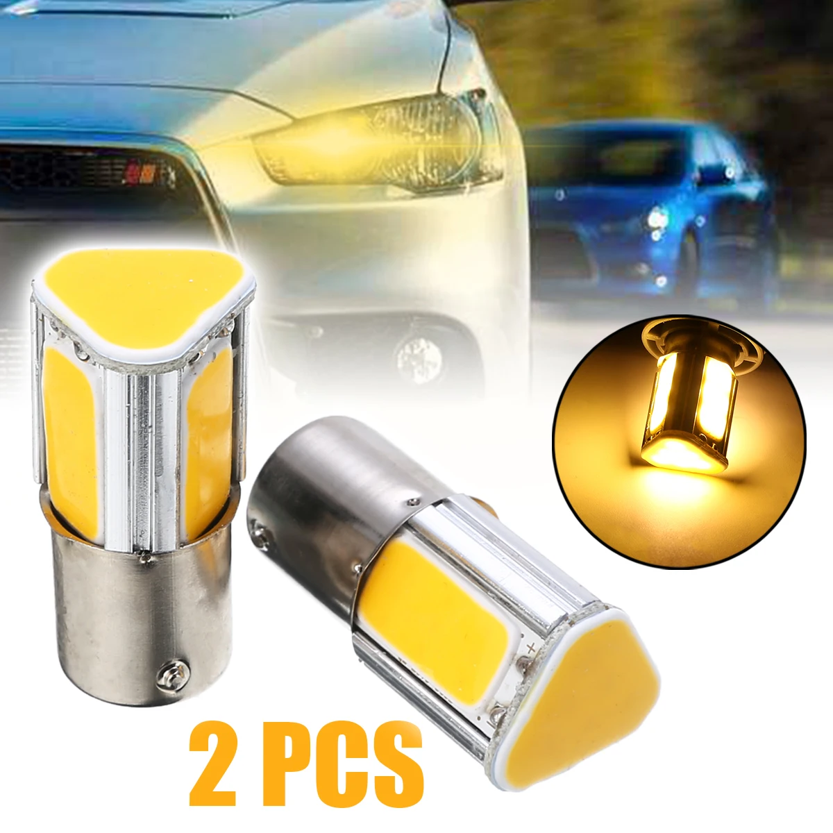 2pcs Amber Yellow 3500K 12V 1156 4 COB LED Car Turn Signal Light Car Backup Reverse Light Lamp Bulb
2pcs Amber Yellow 3500K 12V 1156 4 COB LED Car Turn Signal Light Car Backup Reverse Light Lamp Bulb