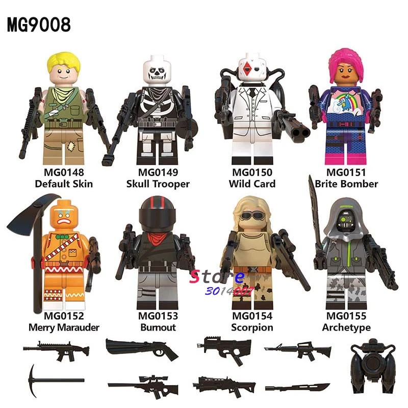 Single Building Blocks Default Skin Skull Trooper Wild Card Brite Bomber Merry Marauder Bumout Scorpion Archetype toys
Single Building Blocks Default Skin Skull Trooper Wild Card Brite Bomber Merry Marauder Bumout Scorpion Archetype toys