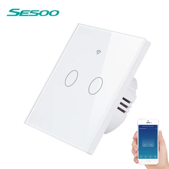 SESOO WIFI Smart Touch Switch APP Wireless Remote Light Wall Switch 2-Gang Crystal Glass Panel Works With Alexa / Google Home
SESOO WIFI Smart Touch Switch APP Wireless Remote Light Wall Switch 2-Gang Crystal Glass Panel Works With Alexa / Google Home