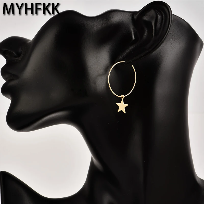 MYHFKK2019 Простые Ювелирные изделия Пятиконечная звезда серьги звезды кулон лучшие