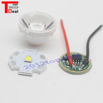 

CREE 10W XPL XP-L V5 V6 Led Emitter Light WHITE Diode Chip 16MM 20MM Aluminum PCB+Input 16mm 3.7V LED driver+lens