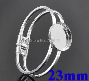 23mm Rhodium tone Plated Brass Circle Deep Bezel Tray Cabochon Spring Bangle Settings Blank DIY Glass Dome Making Wholesale
23mm Rhodium tone Plated Brass Circle Deep Bezel Tray Cabochon Spring Bangle Settings Blank DIY Glass Dome Making Wholesale