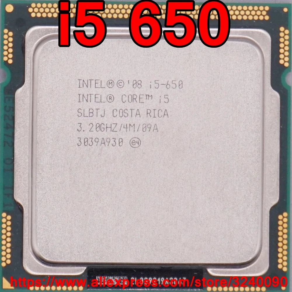 Оригинальный четырехъядерный процессор Intel Core i5 650 3 2 ГГц LGA1156 4M Cache 65
