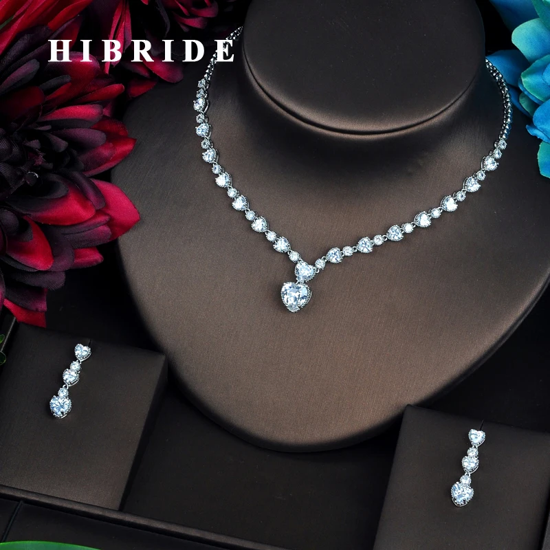 HIBRIDE Fashion Heart Shape CZ Jewelry Sets For Women Luxury Necklace Set Wedding Dress Accessories Party Show N-451
HIBRIDE Fashion Heart Shape CZ Jewelry Sets For Women Luxury Necklace Set Wedding Dress Accessories Party Show N-451