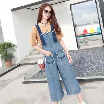 Fashion Denim Overalls Women Long Sleeve Jumpsuit Loose Casual Overalls Women Straps Rompers Wide Leg Denim Jumpsuits Playsuits 
Fashion Denim Overalls Women Long Sleeve Jumpsuit Loose Casual Overalls Women Straps Rompers Wide Leg Denim Jumpsuits Playsuits