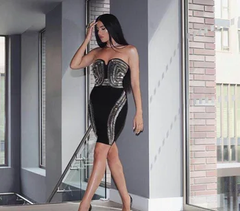 Top quality Sexy celebrity black evening pub dress strapless women elegant bandage dresses wholesale
Top quality Sexy celebrity black evening pub dress strapless women elegant bandage dresses wholesale