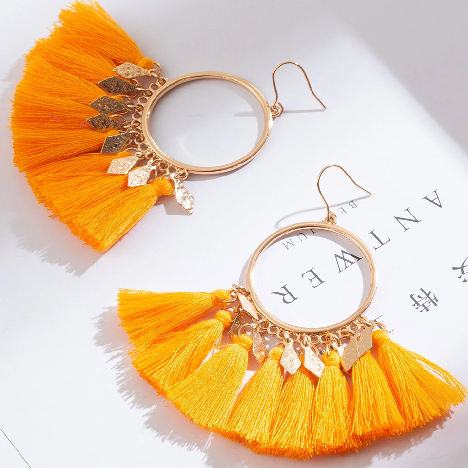Golden Round Sequins Boho Bohemian Dangle Drop Tassel Earrings Hanging 2018 for Women Female Ethnic Wedding Jewelry Accessories
Golden Round Sequins Boho Bohemian Dangle Drop Tassel Earrings Hanging 2018 for Women Female Ethnic Wedding Jewelry Accessories
