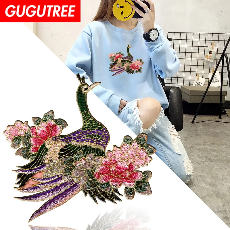 GUGUTREE embroidery big phoenix patches bird flowerpatches badges applique patches for clothing XC-263
GUGUTREE embroidery big phoenix patches bird flowerpatches badges applique patches for clothing XC-263