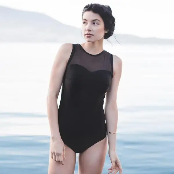 mesh back swimsuit
