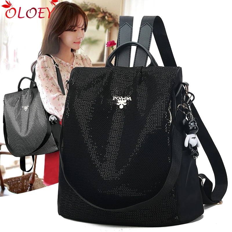 Backpack female 2019 new Korean version of the tide fashionSequin wild Oxford cloth canvas travel bag anti-theft ladies backpack
Backpack female 2019 new Korean version of the tide fashionSequin wild Oxford cloth canvas travel bag anti-theft ladies backpack