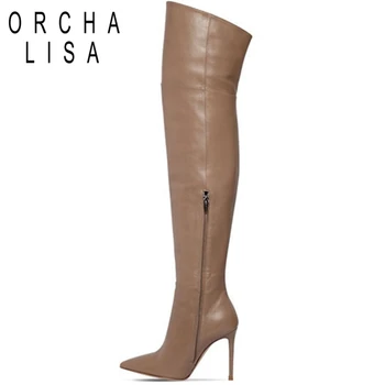 ORCHA LISA Ladies knee high boots Zipper Fashion boots Super high thin heels Big size 34-43 Winter Black Brown Shoes women C555
ORCHA LISA Ladies knee high boots Zipper Fashion boots Super high thin heels Big size 34-43 Winter Black Brown Shoes women C555