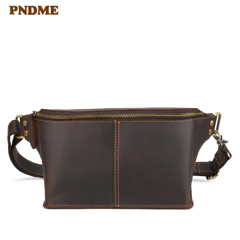 PNDME high quality crazy horse cowhide men's waist packs vintage simple outdoor daily handmade genuine leather designer belt bag
PNDME high quality crazy horse cowhide men's waist packs vintage simple outdoor daily handmade genuine leather designer belt bag