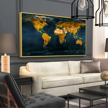 Wall Paintings Posters and Prints Wall Art Canvas Painting Golden World Map Pictures for Living Room Cuadros Home Decor No Frame 
Wall Paintings Posters and Prints Wall Art Canvas Painting Golden World Map Pictures for Living Room Cuadros Home Decor No Frame