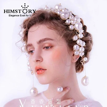 HIMSTORY Exaggerated Baroque Large Round Pearl Wedding Headbands Bridal Tiaras Wedding Hair Jewelry Accessories Hair Ornament
HIMSTORY Exaggerated Baroque Large Round Pearl Wedding Headbands Bridal Tiaras Wedding Hair Jewelry Accessories Hair Ornament