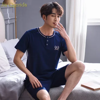 2019 Fashion Short Sleeves Summer Pajamas Men Modal Fabric Soft Elastic Breathable Navy Letter Printing Pajama Pajamas Men Brand
2019 Fashion Short Sleeves Summer Pajamas Men Modal Fabric Soft Elastic Breathable Navy Letter Printing Pajama Pajamas Men Brand