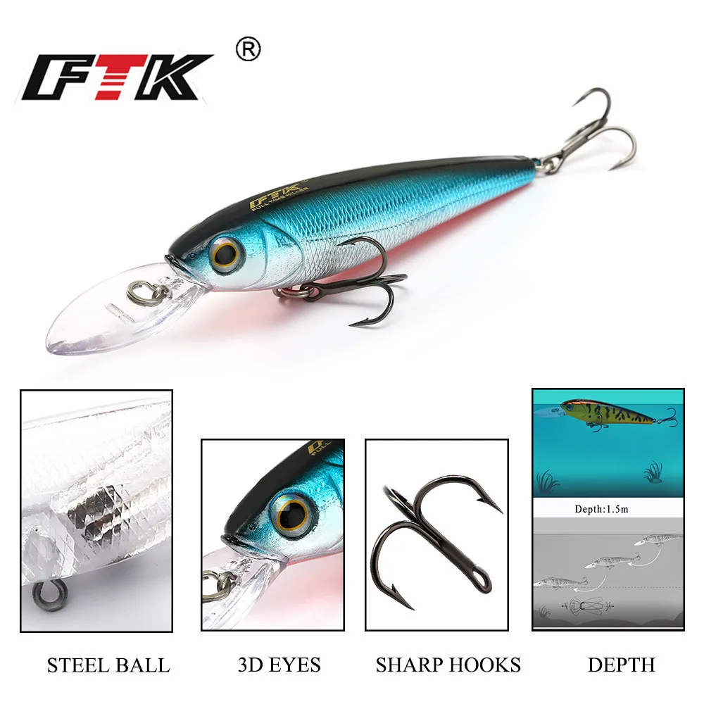 FTK Multiple color Pencil Crankbait Hard Wobbler 1pcs/lot 90mm 12g Sinking Floating Artificial Fishing lure Swimbait
FTK Multiple color Pencil Crankbait Hard Wobbler 1pcs/lot 90mm 12g Sinking Floating Artificial Fishing lure Swimbait