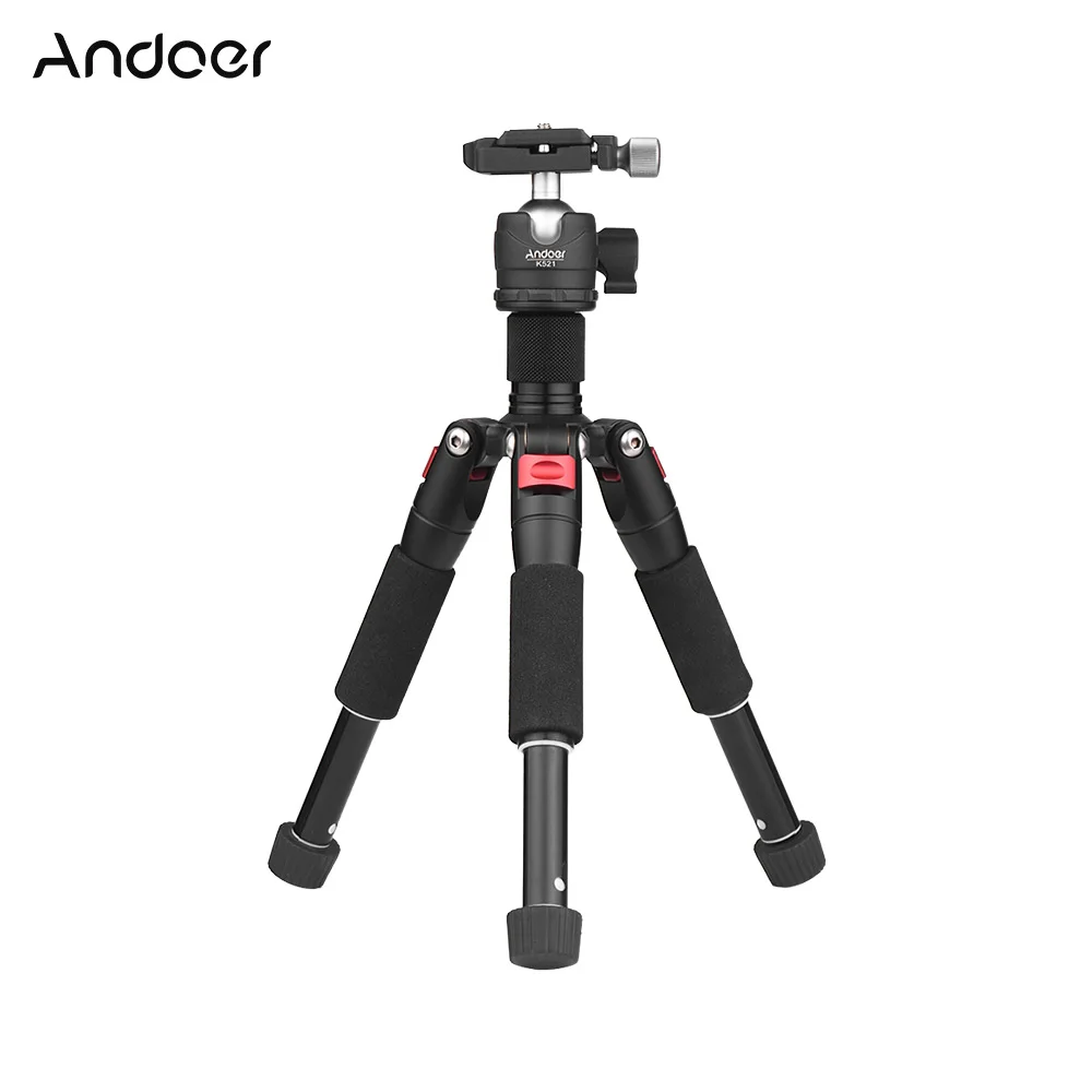 Andoer K521 5-section Extendable Tripod with Mini Ball Head1/4" Screw Mount for Canon Nikon Sony DSLR Cameras Max. Load 5kg 50cm
Andoer K521 5-section Extendable Tripod with Mini Ball Head1/4" Screw Mount for Canon Nikon Sony DSLR Cameras Max. Load 5kg 50cm