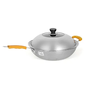 Uncoated flat bottomed frying pan thickened iron three layer stainless steel wok smokeless sticky cooker pot with lid 30-34cm
Uncoated flat bottomed frying pan thickened iron three layer stainless steel wok smokeless sticky cooker pot with lid 30-34cm