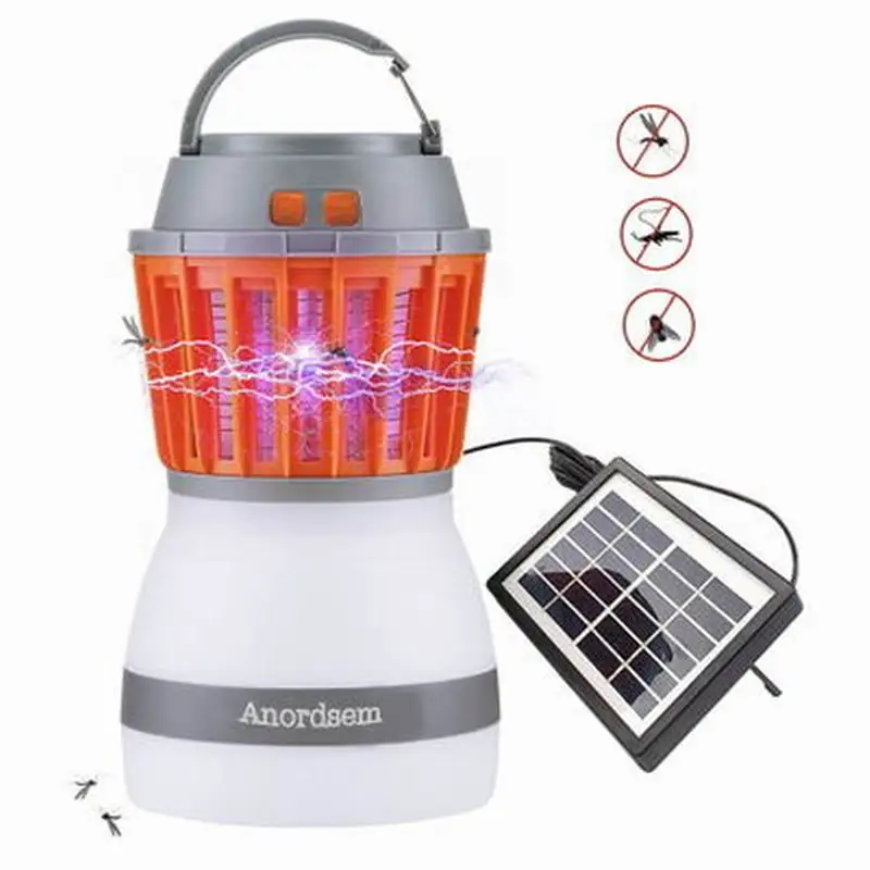 2-in-1 Portable LED Camping Light Mosquito Killer Lamp With Solar Panel USB Charging Outdoor Indoor Waterproof Pest Repeller (10)