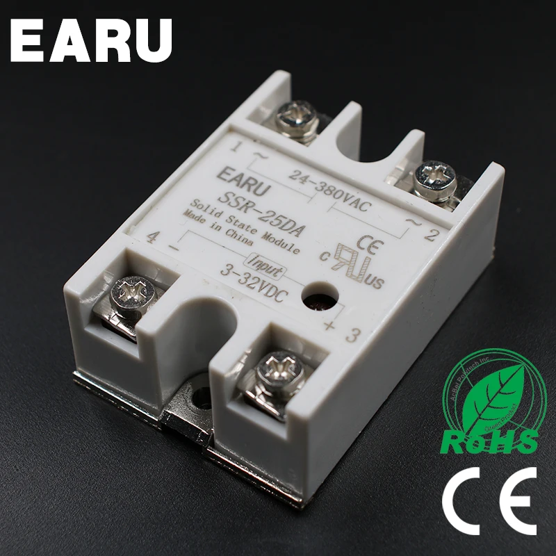 SSR-25DA Single-phase Solid State Relay SSR 25DA 25A 3-32V DC TO 24-380V AC for PID Temperature Controller Voltage Transformer
SSR-25DA Single-phase Solid State Relay SSR 25DA 25A 3-32V DC TO 24-380V AC for PID Temperature Controller Voltage Transformer