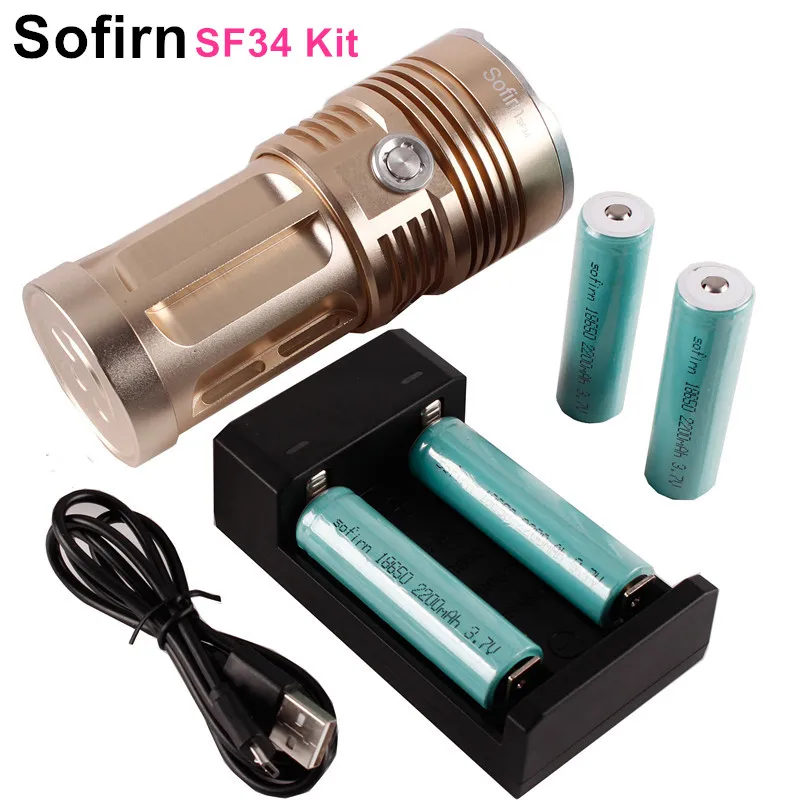 Sofirn SF34 Kit 13*XML Powerful LED Flashlight Cree LED 2000LM Torch 5 Modes light Tactical Flashlight 4*18650 Battery + Charger
Sofirn SF34 Kit 13*XML Powerful LED Flashlight Cree LED 2000LM Torch 5 Modes light Tactical Flashlight 4*18650 Battery + Charger