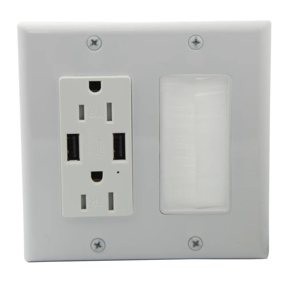 2 клавиши порта s US Style AC Power с дополнительным портами 5V 2.9A USB зарядное устройство 1