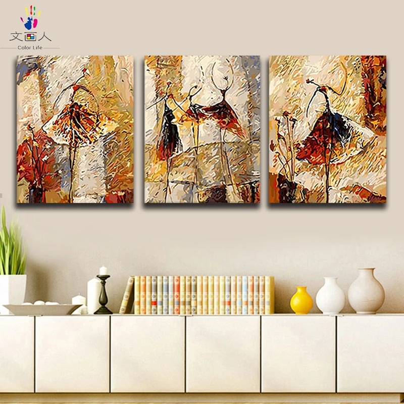 Coloring paints by numbers Three Ballet Girls Abstract Figure pictures paintings by numbers with colors 3 Panels for hoom decor
Coloring paints by numbers Three Ballet Girls Abstract Figure pictures paintings by numbers with colors 3 Panels for hoom decor