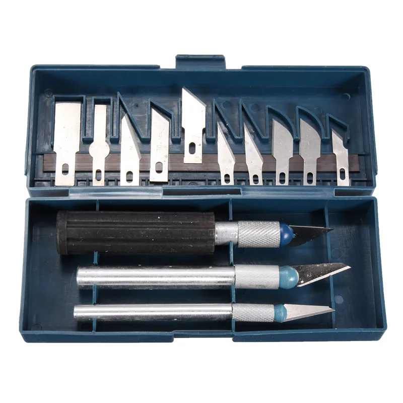 DANIU 16PCS/Set Hobby Craft Knife Scalpel 13 Cutting Blades+3 Knives Basic Set Tools Durable High Quality
DANIU 16PCS/Set Hobby Craft Knife Scalpel 13 Cutting Blades+3 Knives Basic Set Tools Durable High Quality