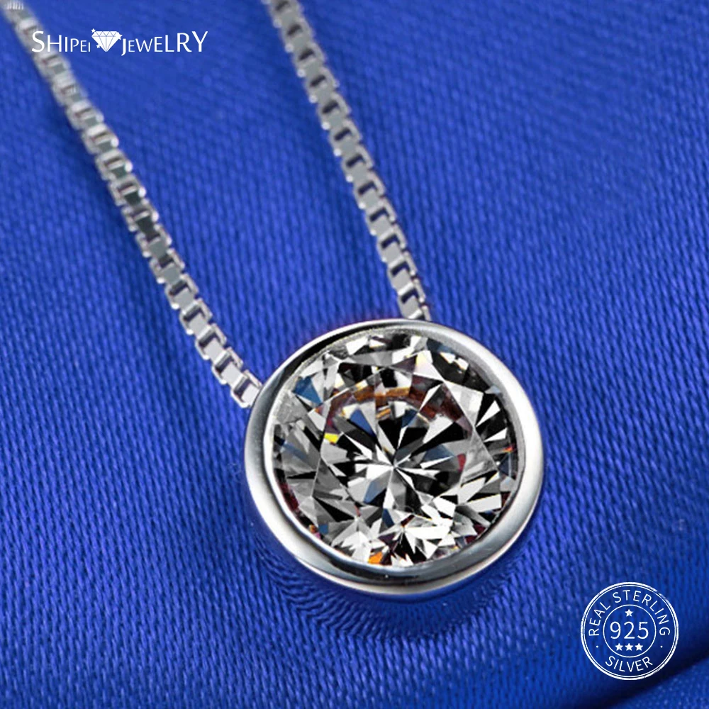 Shipei 100% 925 Sterling Silver Fine Jewelry White Gold Round White Sapphire Pendant Necklace for Women Anniversary Gift
Shipei 100% 925 Sterling Silver Fine Jewelry White Gold Round White Sapphire Pendant Necklace for Women Anniversary Gift