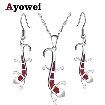 Ayowei Special desgin Large earrings pendant necklace Silver stamped 925 orange Gecko fire opal set for women party gift OS037A
Ayowei Special desgin Large earrings pendant necklace Silver stamped 925 orange Gecko fire opal set for women party gift OS037A