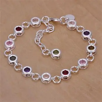 H259 925 delicate silver bracelet, 925 delicate silver fashion jewelry Round color stone bracelet /aitajaaa bazajsga
H259 925 delicate silver bracelet, 925 delicate silver fashion jewelry Round color stone bracelet /aitajaaa bazajsga