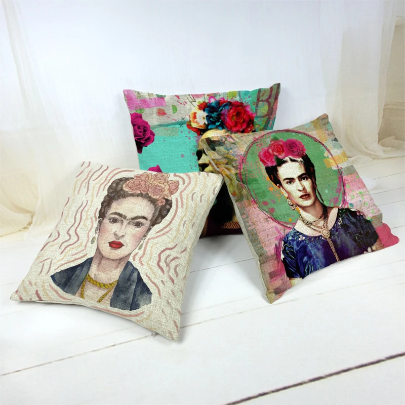 Oil painting series Fridaa pattern cushion cover Mexican style cartoon geometric mosaic woman home office decoration pillowcase
Oil painting series Fridaa pattern cushion cover Mexican style cartoon geometric mosaic woman home office decoration pillowcase