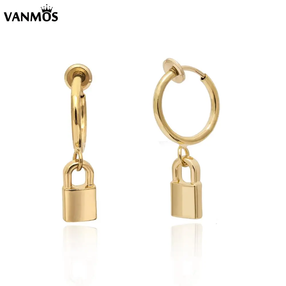 Vanmos New Design Punk Style Lock Pendant Earrings Charm Jewelry for Women Drop Earring Accessories Korean Earrings Gift 2019
Vanmos New Design Punk Style Lock Pendant Earrings Charm Jewelry for Women Drop Earring Accessories Korean Earrings Gift 2019