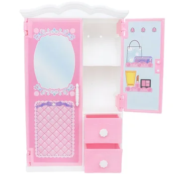 1 Pcs Plastic Wardrobe Mini White & Pink Living Room Bedroom Dollhouse Furniture Clothes Accessories Closet For Barbie Doll Toy
1 Pcs Plastic Wardrobe Mini White & Pink Living Room Bedroom Dollhouse Furniture Clothes Accessories Closet For Barbie Doll Toy