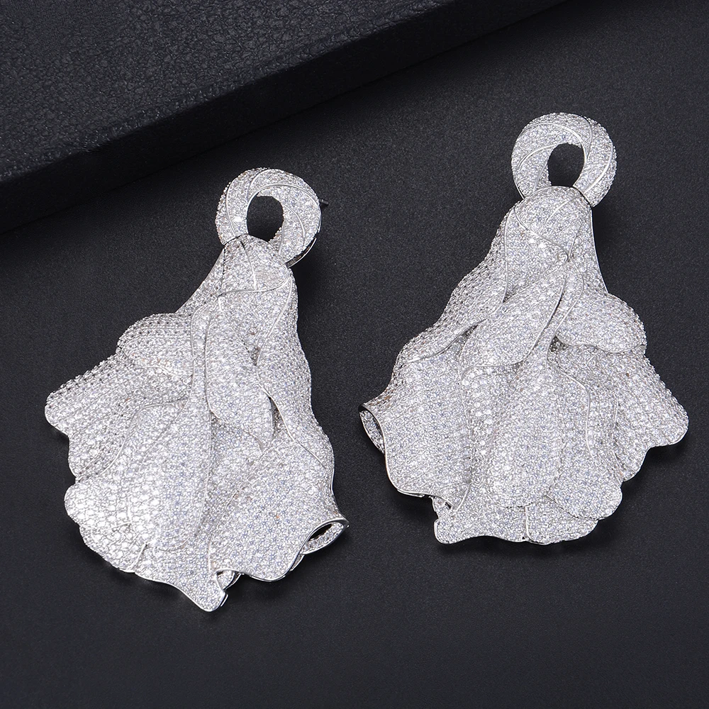 69mm Luxury Flower Shape Full CZ Two Colors Drop Dangle Earrings For Girls Women Party Wedding
69mm Luxury Flower Shape Full CZ Two Colors Drop Dangle Earrings For Girls Women Party Wedding