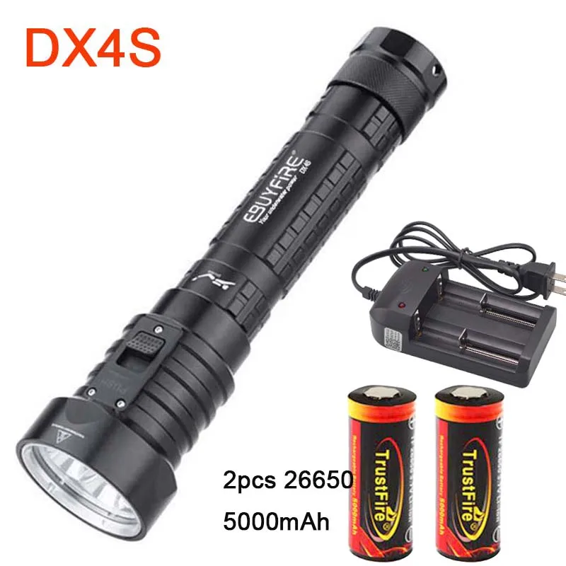 EBUYFIRE Diving Flashlight DX4S XM-L 4x L2 3200LM LED underwater Torch Brightness Waterproof 100m White Light Led lights
EBUYFIRE Diving Flashlight DX4S XM-L 4x L2 3200LM LED underwater Torch Brightness Waterproof 100m White Light Led lights