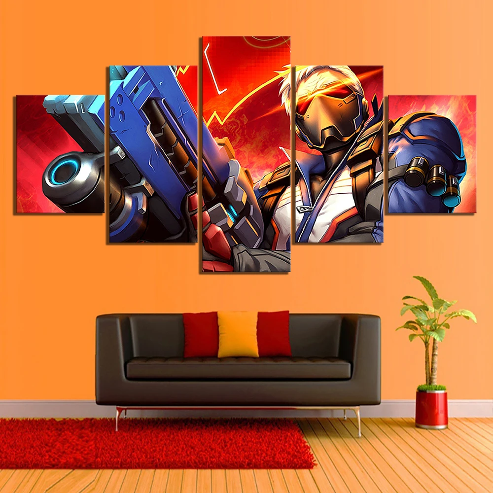 5 Panels Canvas Art Solider 76 Overwatch Game Poster Artwork Wall Paintings for Home Decor
5 Panels Canvas Art Solider 76 Overwatch Game Poster Artwork Wall Paintings for Home Decor