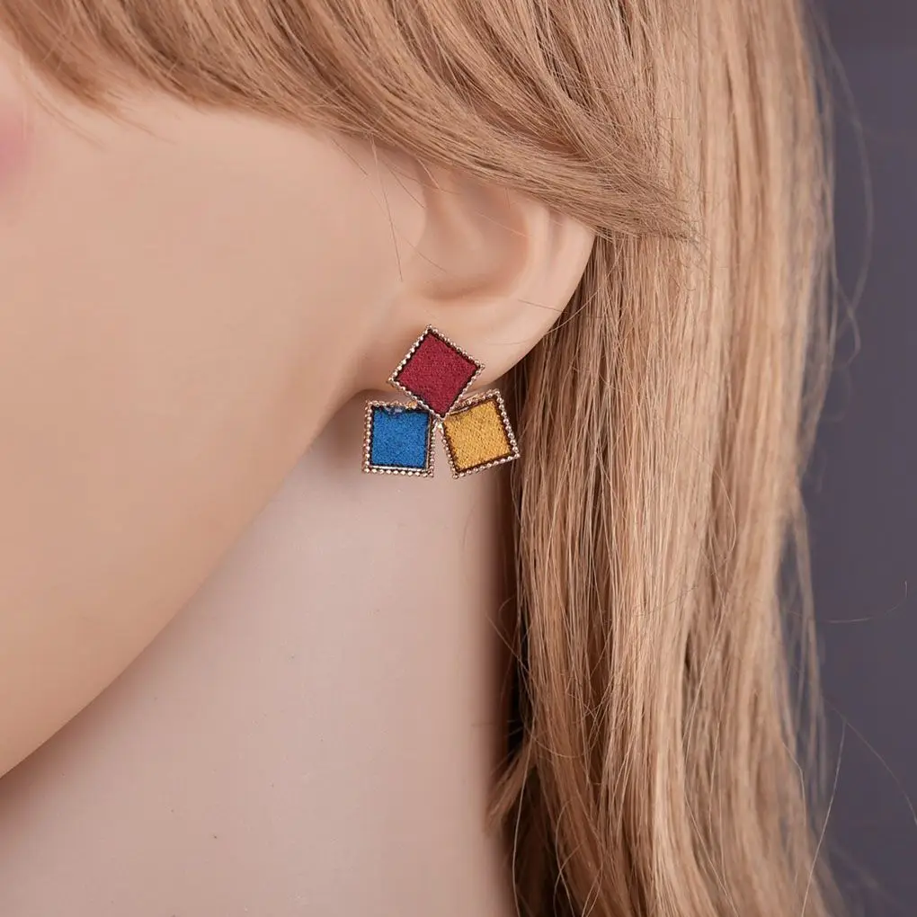 Splicing Color Women Girl Geometric Shaped Earrings Ear Studs Metal Plating Earrings Personality Jewerly
Splicing Color Women Girl Geometric Shaped Earrings Ear Studs Metal Plating Earrings Personality Jewerly
