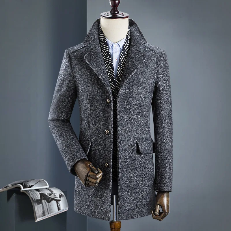 Woxingwosu Winter Thickening and Warming Men's Wool Scarf, Wool Turn-collar Windswear, Long Leisure Business Suit Coat
Woxingwosu Winter Thickening and Warming Men's Wool Scarf, Wool Turn-collar Windswear, Long Leisure Business Suit Coat