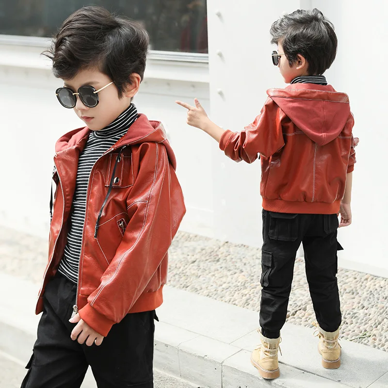 Children's Wear Hooded Leather Children Plus Velvet Thick Winter Boy Cool Jacket Zipper Jacket Youth Jacket
Children's Wear Hooded Leather Children Plus Velvet Thick Winter Boy Cool Jacket Zipper Jacket Youth Jacket